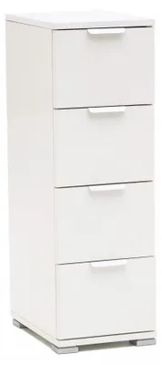 Immagine prodotto di Cassettiera 4 Cassetti Bianca 27x38x85 h cm in Truciolare bilaminato Bianco