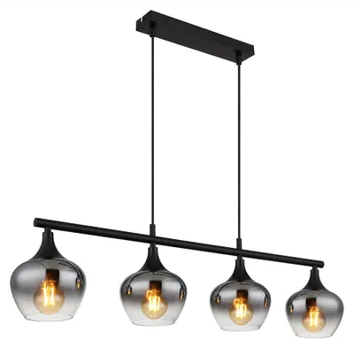 Produktbild von LED Hängeleuchte, Glas, rauchfarben, 4 Flammig, H 120 cm