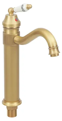 Produktbild von Vintage Wasserhahn - Waschtischarmatur - 360° Drehbar - Einhebel Warm/Kalt - Keramikkartusche - Messing - Deckmontage - Gold