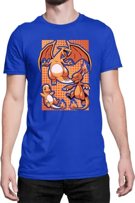 Zdjęcie produktu dla Męska Koszulka Japan Manga Anime Comics Pokemon 020, Man 3XL / Niebieski