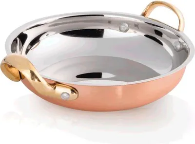 Produktbild von 3x Servierpfanne STEEL & STYLE AMBER, Ø 18 cm, 750 ml, Kupfer, Messing, Chromnickelstahl