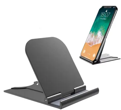 Produktbild von Telefonständer – Verstellbarer Telefonhalter – Schreibtischständer für Smartphone – 1 Stück – Schwarz – 8/6 cm – Kunststoff – CHPN