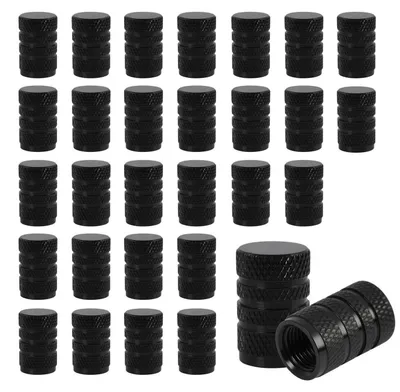 Immagine prodotto di 30 tappi valvola in alluminio, colore nero, per auto, moto, biciclette, camion e SUV