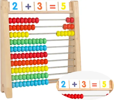 Produktbild von Baby-Abakusständer aus Holz, Arithmetik, Mathematik, 100 Perlen, pädagogisches Zählspielzeug