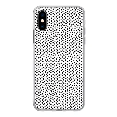 Produktbild von MuchoWow® Handyhülle Schutzhülle Hülle für iPhone X Polka dots - Schwarz - Weiß Silikon Softcase Handy Hülle - Handyhülle