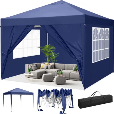 Produktbild von Składany pawilon 3x3m Pop Up Pawilon składany z 4 ścianami bocznymi, wodoodporny, ochrona UV 50+ namiot ogrodowy namiot imprezowy, pawilon ogrodowy na przyjęcie w ogrodzie