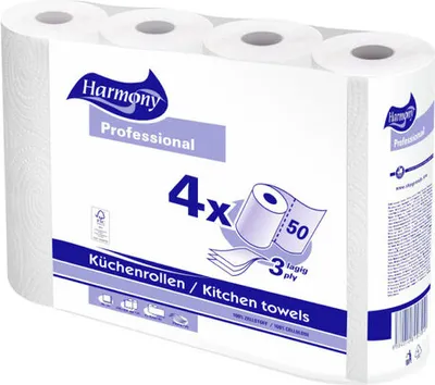 Produktbild von 16x Küchenrollen Harmony Professional 3-lagig 50 Blatt -