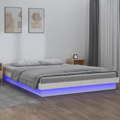 Immagine prodotto di Maison Exclusive - Letto in legno massello con LED bianco 160x200 cm