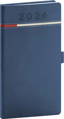 Obrázek produktu pro Notique Kapesní diář Tomy 2026, modro-červený, 9 x 15,5 cm