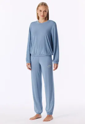 Image de Schiesser pyjama longue casual fashion gris bleuté femme