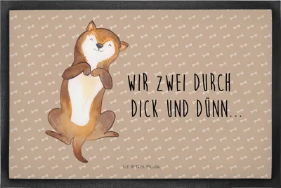 Produktbild von Mr. & Mrs. Panda Fußabtreter Hund Streicheln 40 x 60 cm - Hundeglück - Geschenk, Bauch, Schmutzfangmatte, Eingangsmatte, Hunde, Schmutzfangteppich, Süß, Türvorleger