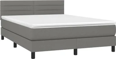 Obrázek produktu pro vidaXL Postel Boxspring s matrací Dark Grey 140x200 cm Látka
