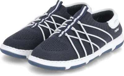 Produktbild von Rieker Damen sportliche Slipper Dunkelblau Weiß Textil SynthetikGröße:40