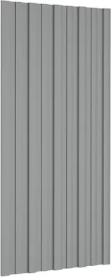 Productafbeelding van dakpanelen 100 x 45 cm - trapeziumplaat van verzinkt staal - grijs - duurzame dakbedekking voor garages - 12 stuks - Vemera