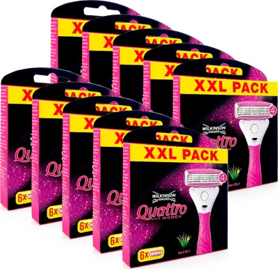 Produktbild von Wilkinson Quattro for Women Rasierklingen, 6er Pack x 10
