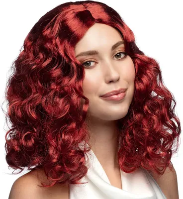 Immagine prodotto di Anni parrucca capelli rossi tema festa Schlager signore parrucca ricci NEW 70s