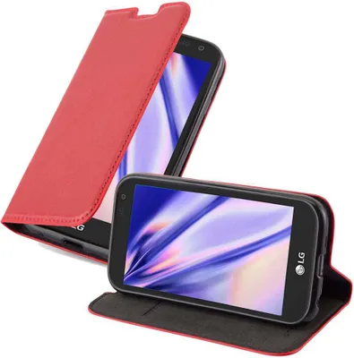 Produktbild von Cadorabo Hülle für LG K3 2017 Schutz Hülle in Rot Handyhülle Etui Case Cover Magnetverschluss