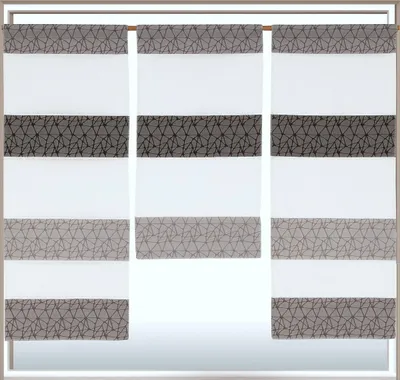Produktbild von Design Mini Flächenvorhang Set anthrazit grau mit Muster Schiebevorhang Schiebegardine 2292