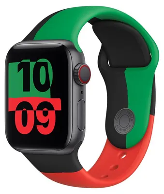 Produktbild von Apple MUQ53ZM/A, Band, Smartwatch, Schwarz, Grün, Rot, Apple, Apple Watch 38 mm, 40 mm, 41 mm, Fluor-Elastomer