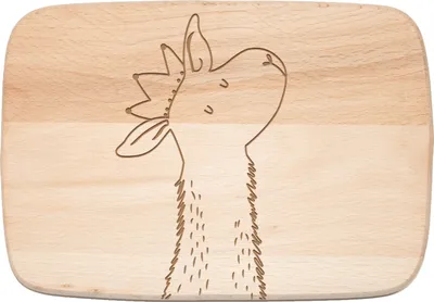 Produktbild von Mr. & Mrs. Panda Holzschneidebrett Lamakopf König - Transparent - Geschenk, Lama, Schneidebrett, Holzbrett, Freundin, Lamas, Frühstücksbrettchen, schneidbrett, Mama