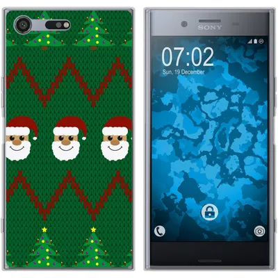 Produktbild von PhoneNatic Case kompatibel mit Sony Xperia XZ Premium Silikon-Hülle X Mas Weihnachten X-Mas Sweater M7