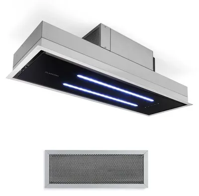 Zdjęcie produktu dla Klarstein High Line, okap, 77 cm, montaż sufitowy, wydajność 410 m³/h, sterowanie zdalne, kolor czarny