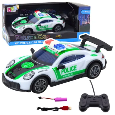 Immagine prodotto di Auto sportiva della polizia Drift Rc con luci a LED 1:22