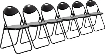 Produktbild von Gepolsterte Klappstühle von Harbour Housewares, Schwarz, 6 Stück