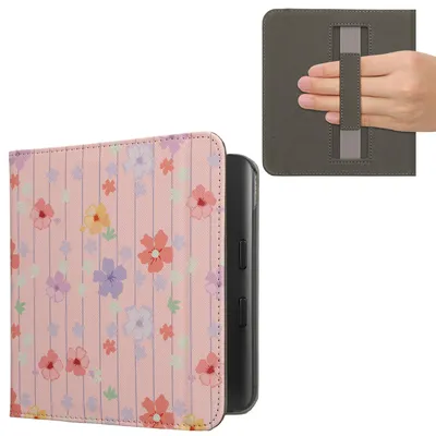 Produktbild von kwmobile Schutzhülle für Kobo Kobo Libra Colour / Tolino Vision Color Hülle - eReader Flip Case mit Handschlaufe und Auto Sleep Funktion -