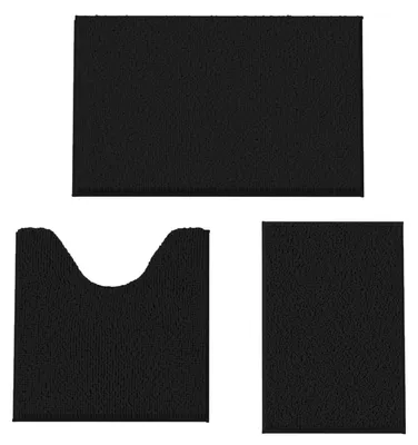 Immagine prodotto di Solidchoice - Set di 3 tappetini da bagno a forma di U, antiscivolo e assorbenti