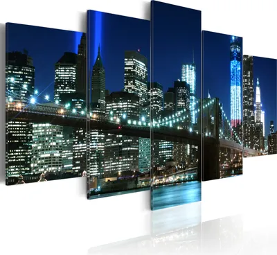 Produktbild von Modernes Wandbild 030211- 36 (100x50) - 5 Teilig Bilder Fotografie auf Vlies Leinwand Foto Bild Dekoration Wand Bilder Kunstdruck New York