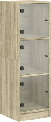 Immagine prodotto di Credenza con Ante in Vetro Rovere Sonoma 35x37x109 cm