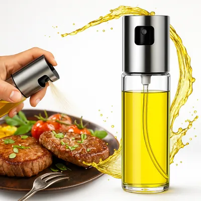 Zdjęcie produktu dla Szklany spryskiwacz 100 ml – dozownik do oleju i octu, butelka z atomizerem do kuchni