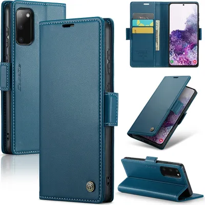 Produktbild von Galaxy S20 Hülle, Leder Brieftasche Kartenfach Schutzhülle mit Standfunktion für Samsung Galaxy S20 Blau