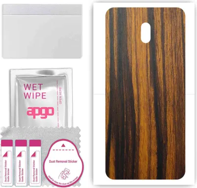 Produktbild von apgo Rückseite Schutzfolie, Skin, kompatibel mit Xiaomi Redmi 8A, Hinten Displayschutzfolie aus Vinylfolie, kratzfest, einfache Montage - Tigerwood