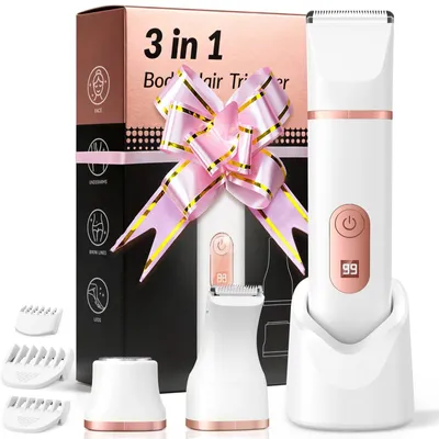 Produktbild von Rasierer Damen Gesichtshaarentferner und Intimrasierer für Frauen 3-in-1 Damenrasierer Elektrisch für Gesicht Bikinizone Achseln Beine Bikini Trimmer