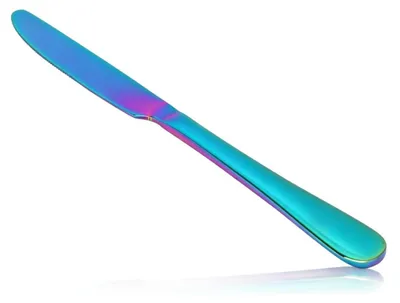 Produktbild von Tafelmesser Set 4 Stück Edelstahl Regenbogenfarben
