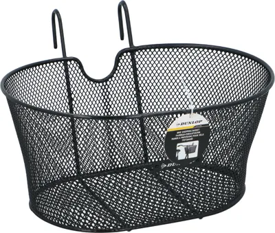 Produktbild von Dunlop Fahrradkorb 12 Liter - mit Aufhängehaken - Passend für jedes Citybike - Aluminium - Schwarz