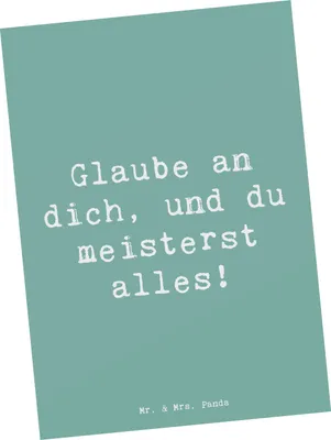 Produktbild von Mr. & Mrs. Panda Postkarte Spruch Stolpersteine im Alltag meistern - Meeresbrise - Geschenk, Grußkarte, Fotokarte, Zuversicht, Lebensfreude, Trost, Herausforderungen