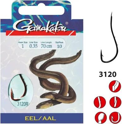 Image de Gamakatsu Livret Anguille 3120N Gr.4 0,30mm 75cm
