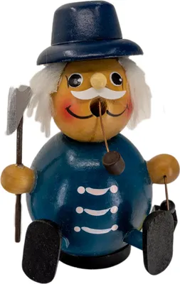 Produktbild von Kaladia Kugelräucherfiguren aus Holz - handbemalt als Nachtwächter- für Räucherkerzen der Größe M