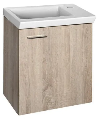 Productafbeelding van Aqualine ZOJA/KERAMIA FRESH onderkast, 44x50x25,3 cm, platina eikenhout