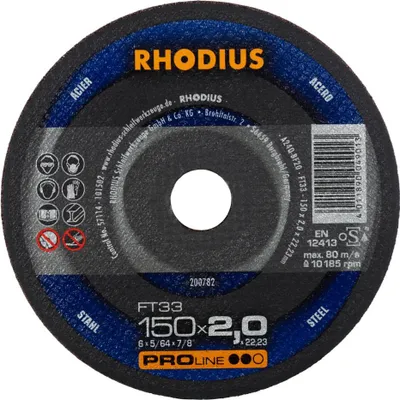 Zdjęcie produktu dla RHODIUS tarcze do cięcia ręcznego stalowe FT33 150 x 2,0 x 22,23 mm 25 szt