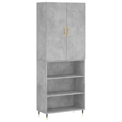 Produktbild von vidaXL Highboard Betongrau 69,5x34x180 cm Holzwerkstoff