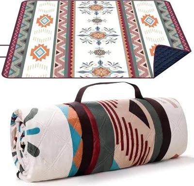 Produktbild von Große, wasserdichte Picknickdecke, 200 x 200 cm – sandbeständig und zusammenfaltbar, ideal für Strand und Camping