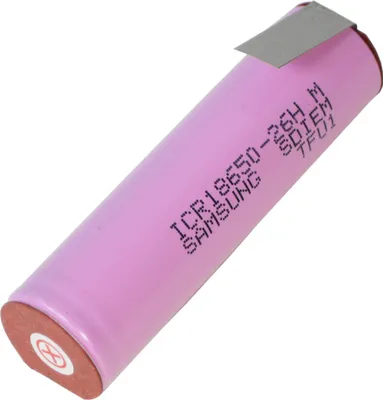 Produktbild von Trade-Shop 1x Samsung ICR18650-26J ICR1865026F ICR1865026H mit Z-Lötfahne versetzt Lithium-Ion Akku Industrie-Zelle 2600mAh 3,6V/3,7V 5,2A Entladestrom
