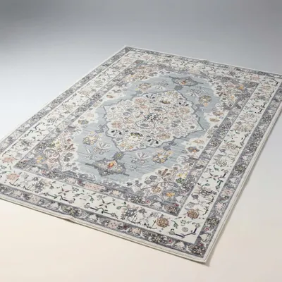 Immagine prodotto di Tappeto da Soggiorno Orientale Lavabile a Pelo Corto Azzurro Chiaro 120x170 cm