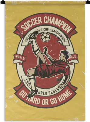 Produktbild von MuchoWow® Wandteppich Wandbehang Fußball - Mann - Retro 120x180 cm Tapisserie Dekoration Wandtuch - Schlafzimmer - Dekorationen für das Haus