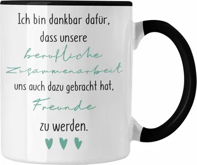 Produktbild von Trendation - Kollegin Tasse Geschenk Beste Arbeitskollegin Geschenkidee Abschied Abschiedsgeschenk Wenn Aus Kollegen Freunde Wird (Schwarz)