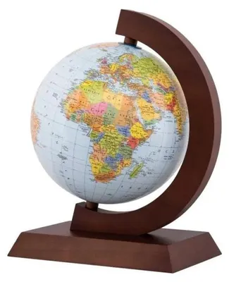 Image de Globe politique avec support en bois, 25 cm, GB